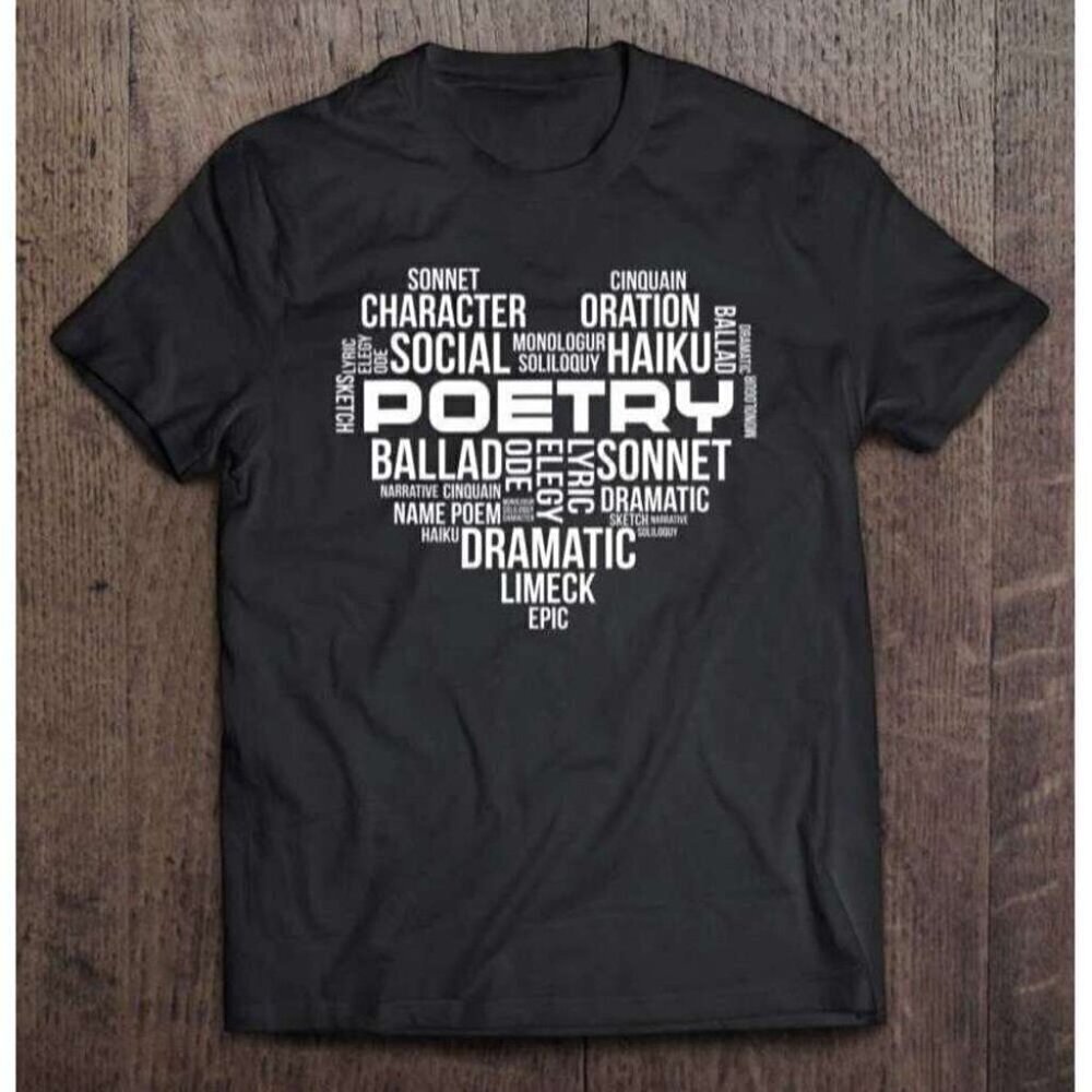 Poetry Heart Words Aesthetic Minimalist Graphic Art Gift Classic Unisex T-Shirt